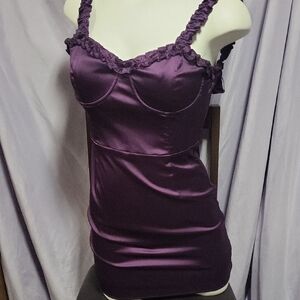 Windsor Purple Satin Chemise Dress